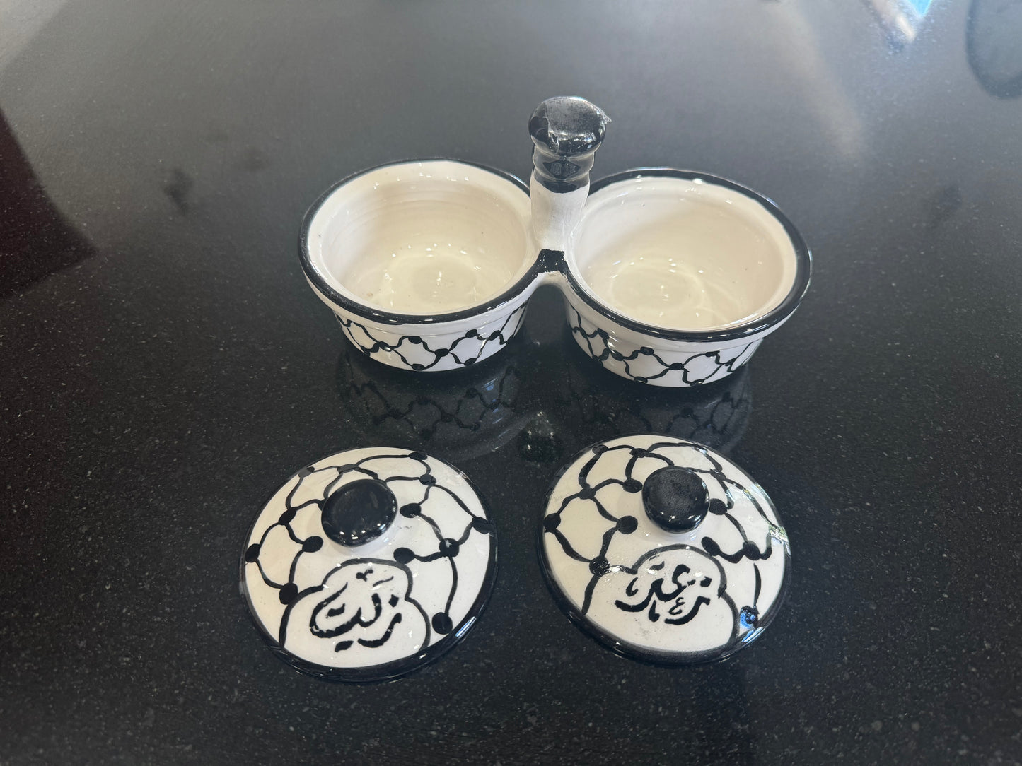 Hand-Painted Moroccan zait and    “za’atar Holder