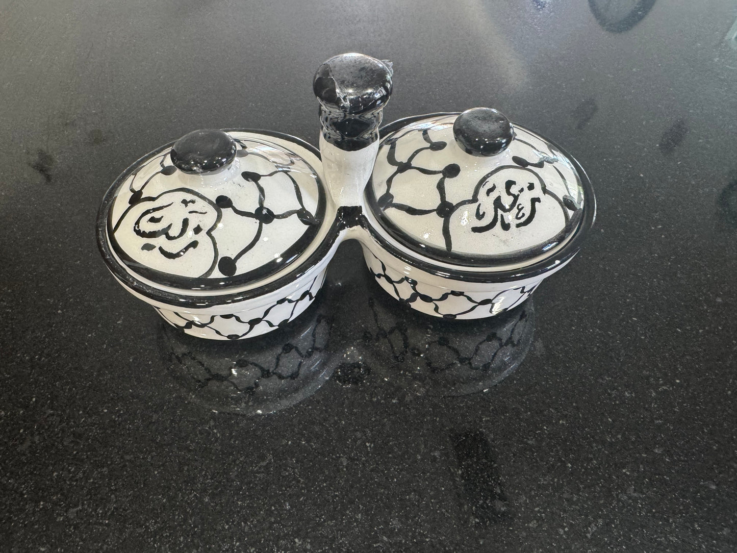 Hand-Painted Moroccan zait and    “za’atar Holder