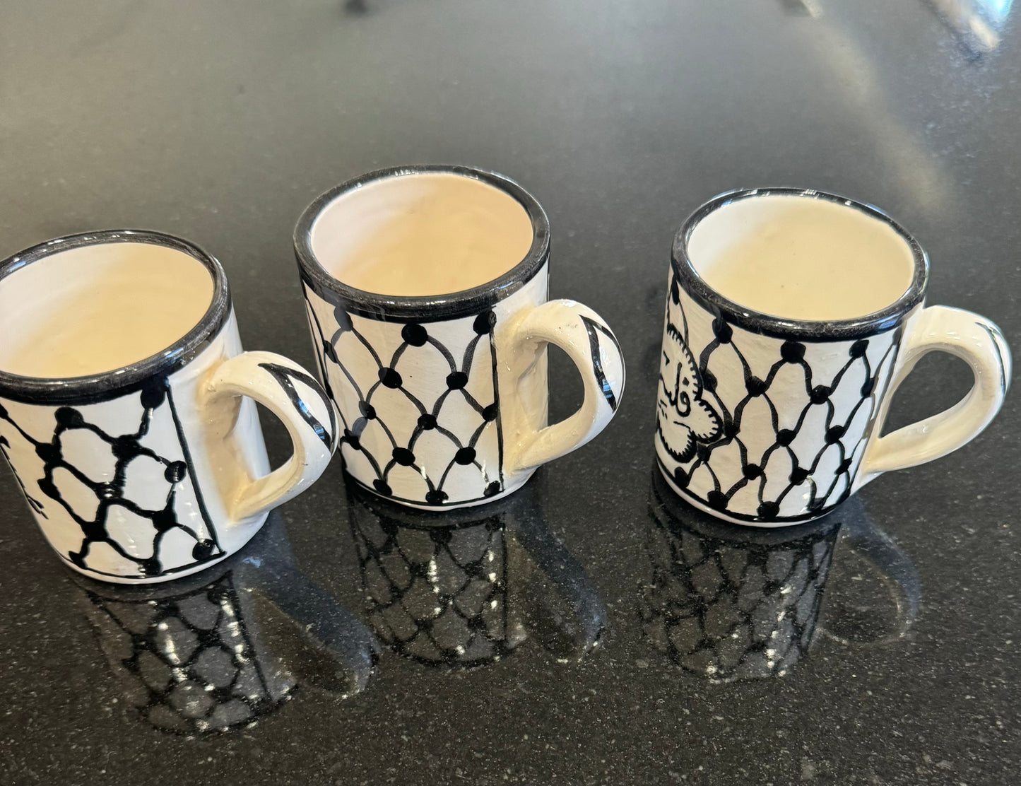 Hand-Painted Ceramic Glass Set – Jerusalem & Palestinian Heritage